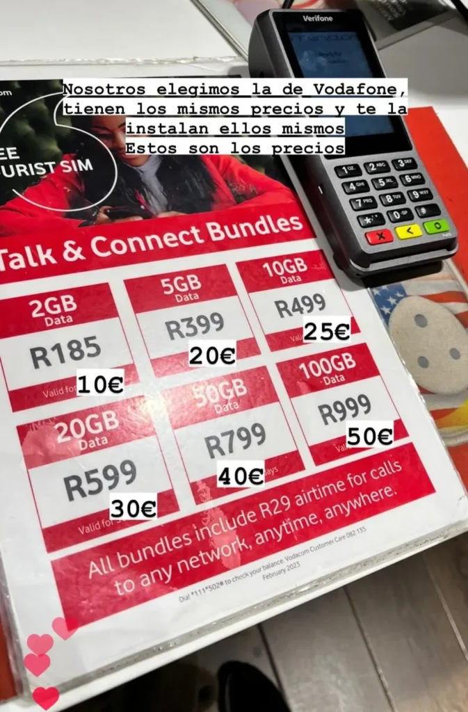 Planes y precios de tarjeta SIM de internet en el aeropuerto de Johannesburgo