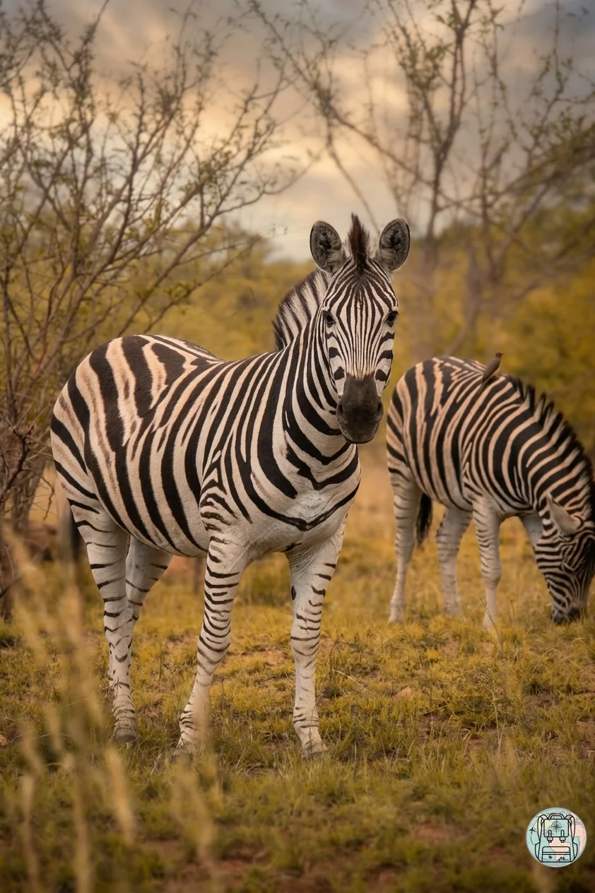 Dos cebras en la sabana durante un safari